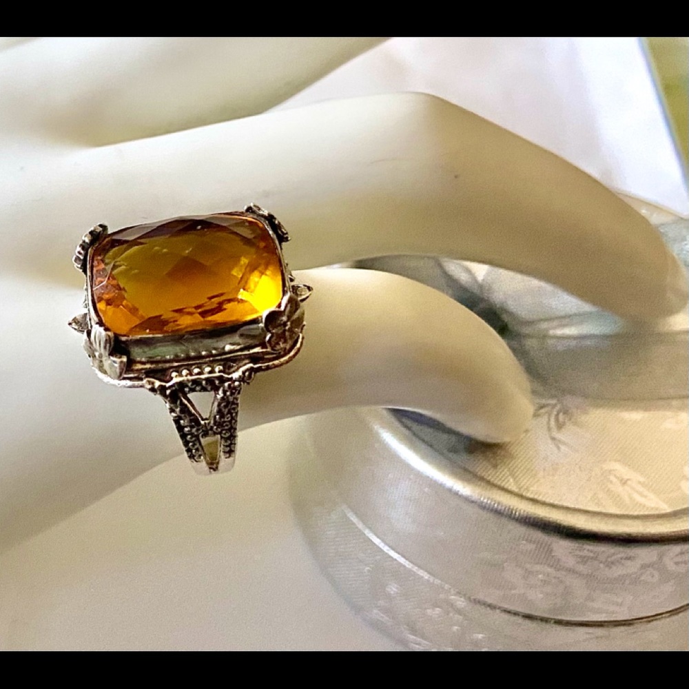 🔥💕 Citrine set in Silver ring ❤️🌹 - Picture 5 of 5